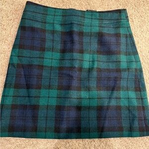 J. Crew Tartan Mini Skirt in Green and Blue